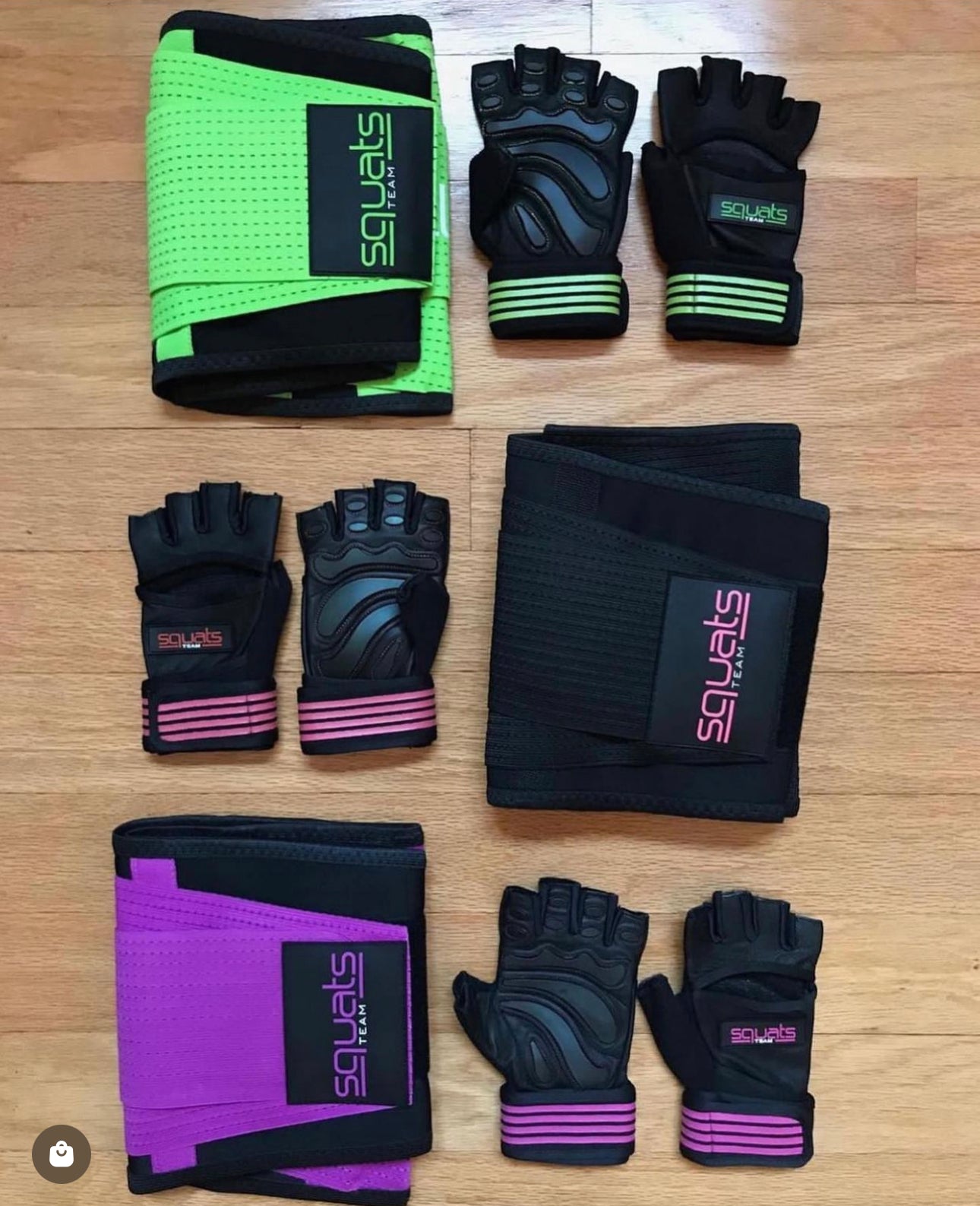 SQUATS TEAM - WOMEN'S ProGrip Fitness Gloves – Genuine Leather with Enhanced Grip & Wrist Support, Foam Padding, and Integrated Towels