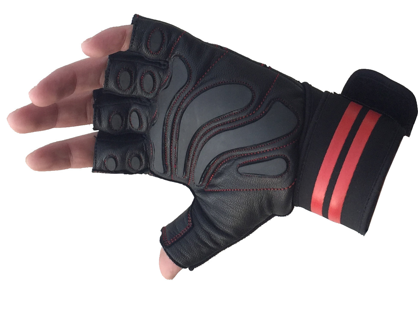 FitMenTeam® Fitness Gloves – 100% Genuine Leather, Foam Inner Lining & Rubberized Palm Grip for Enhanced Grip and Wrist Protection