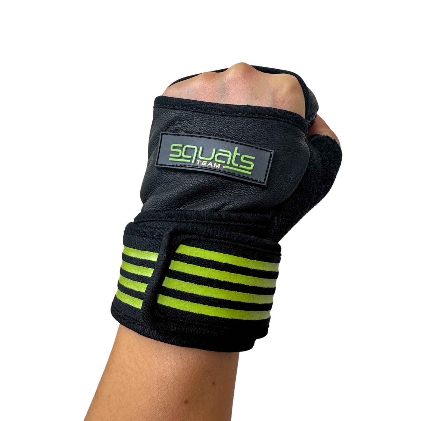 SQUATS TEAM - WOMEN'S ProGrip Fitness Gloves – Genuine Leather with Enhanced Grip & Wrist Support, Foam Padding, and Integrated Towels