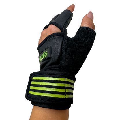 FITMENTEAM - Guantes de fitness ProGrip: cuero genuino con agarre mejorado y soporte para la muñeca, acolchado de espuma y toallas integradas