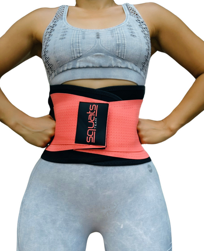 SquatsTeam - COMBO - Women's Waist Trainer Gym Belt + Lifting Gloves + Gym Hat Performance Combo for Lumbar Support & Core Stability - Save $37