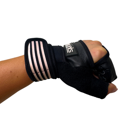 SQUATS TEAM - WOMEN'S ProGrip Fitness Gloves – Genuine Leather with Enhanced Grip & Wrist Support, Foam Padding, and Integrated Towels