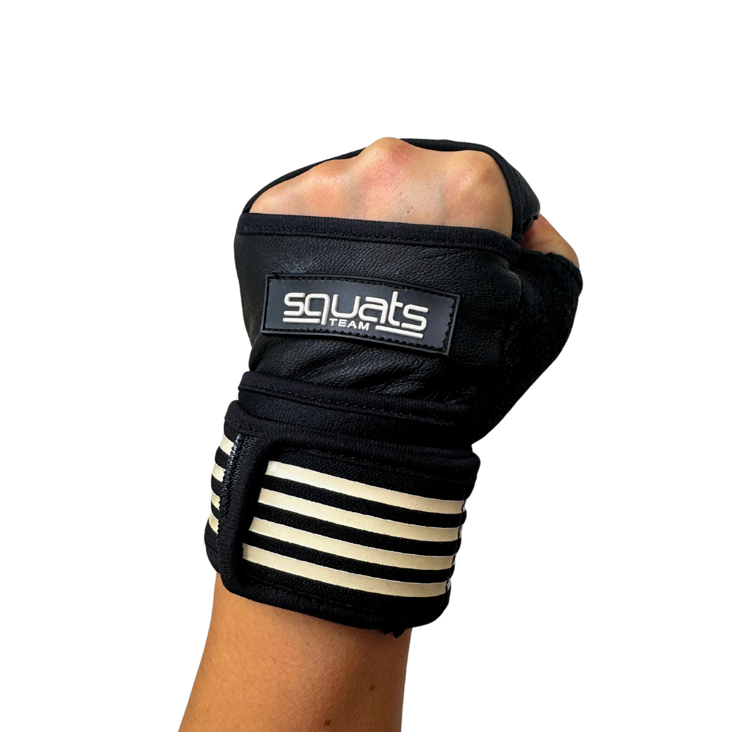 FITMENTEAM - Guantes de fitness ProGrip: cuero genuino con agarre mejorado y soporte para la muñeca, acolchado de espuma y toallas integradas