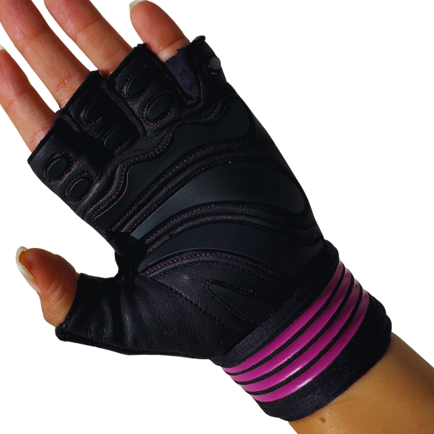 SQUATS TEAM - WOMEN'S ProGrip Fitness Gloves – Genuine Leather with Enhanced Grip & Wrist Support, Foam Padding, and Integrated Towels