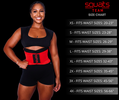SQUATS TEAM Women's Waist Trainer Belt | Waist Trimmer, Adjustable Lumbar Support, Thermal Neoprene Gym Belt for Weightlifting & Fitness