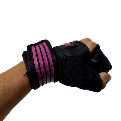 SQUATS TEAM - WOMEN'S ProGrip Fitness Gloves – Genuine Leather with Enhanced Grip & Wrist Support, Foam Padding, and Integrated Towels