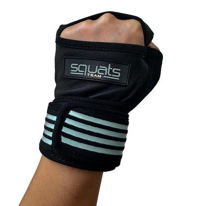 SQUATS TEAM - WOMEN'S ProGrip Fitness Gloves – Genuine Leather with Enhanced Grip & Wrist Support, Foam Padding, and Integrated Towels