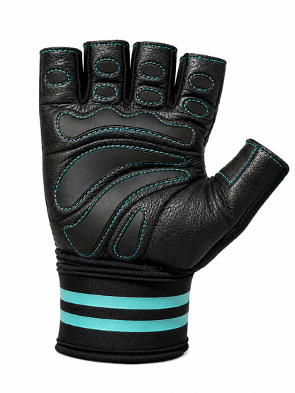 FitMenTeam® Fitness Gloves – 100% Genuine Leather, Foam Inner Lining & Rubberized Palm Grip for Enhanced Grip and Wrist Protection