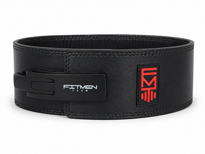 FitMenTeam® Men’s Powerlifting / Weightlifting Leather Belt – Premium Lumbar Support