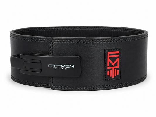FitMenTeam® Men’s Powerlifting / Weightlifting Leather Belt – Premium Lumbar Support