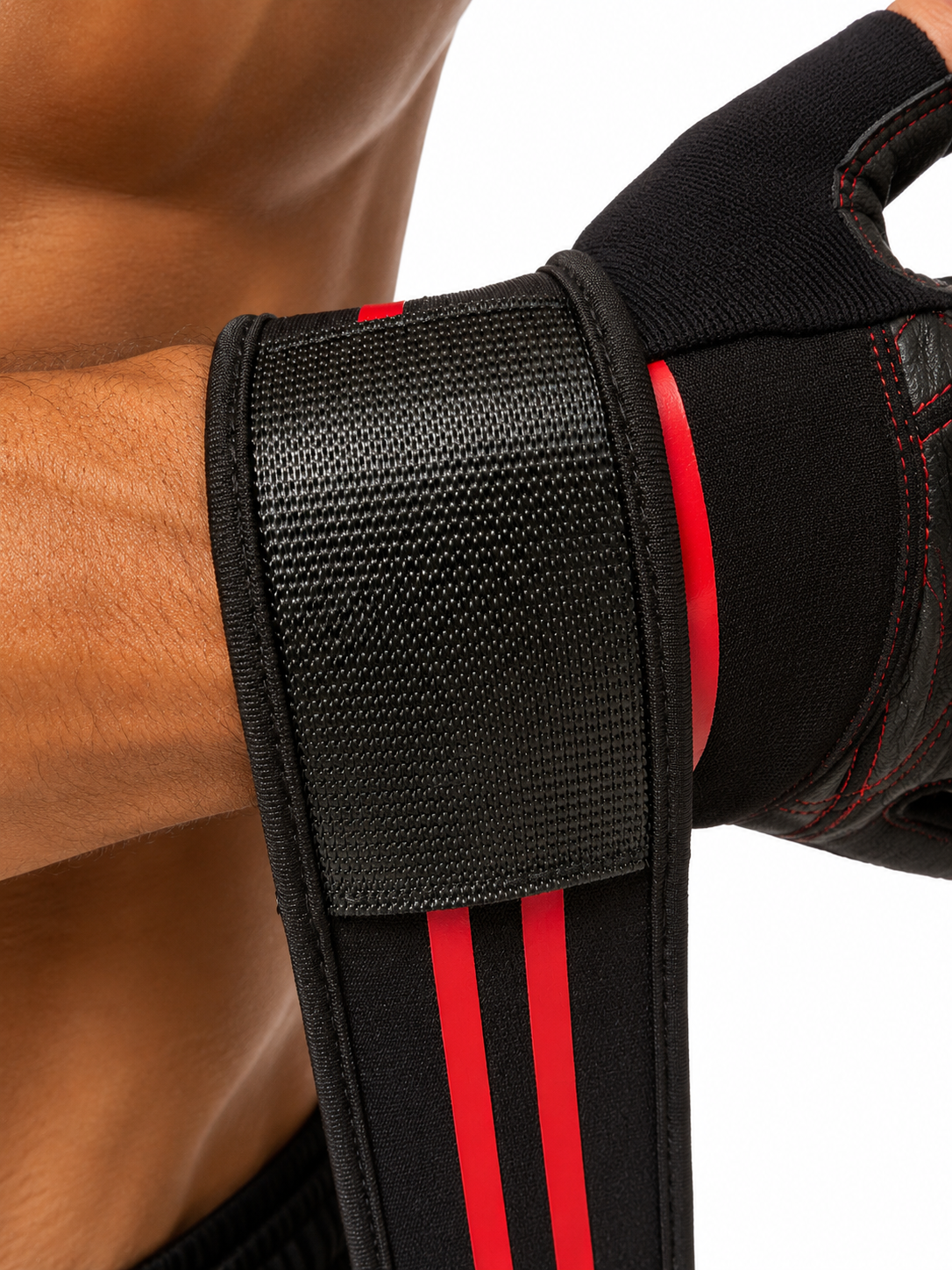 FitMenTeam® Fitness Gloves – 100% Genuine Leather, Foam Inner Lining & Rubberized Palm Grip for Enhanced Grip and Wrist Protection