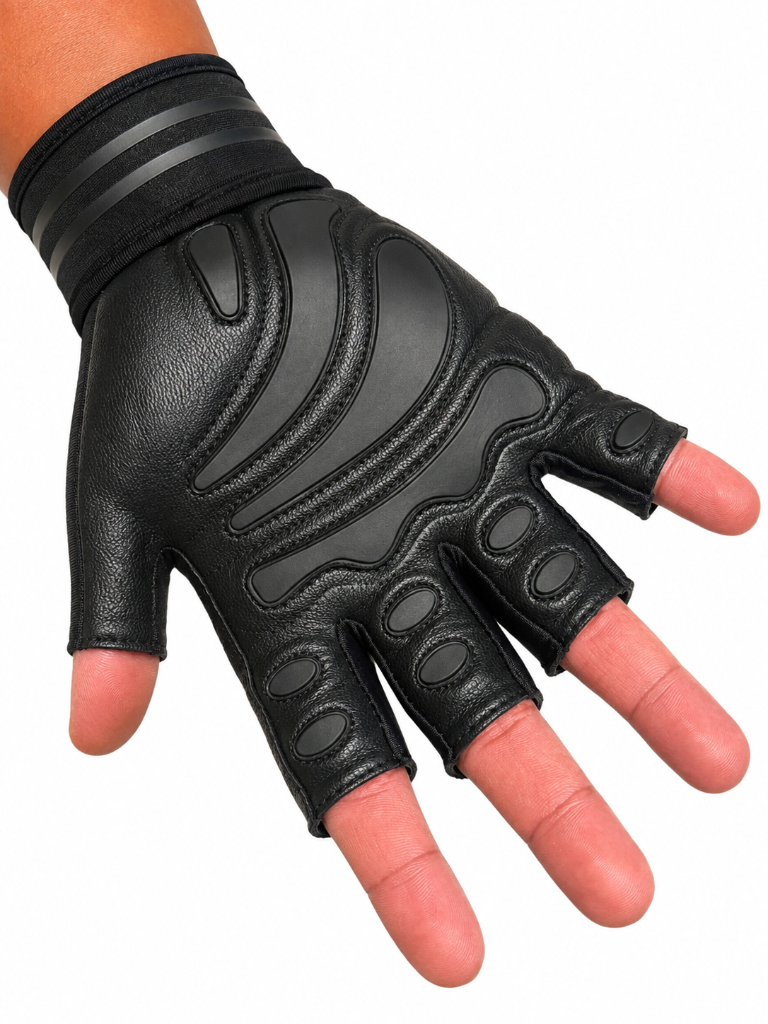 FitMenTeam® Fitness Gloves – 100% Genuine Leather, Foam Inner Lining & Rubberized Palm Grip for Enhanced Grip and Wrist Protection
