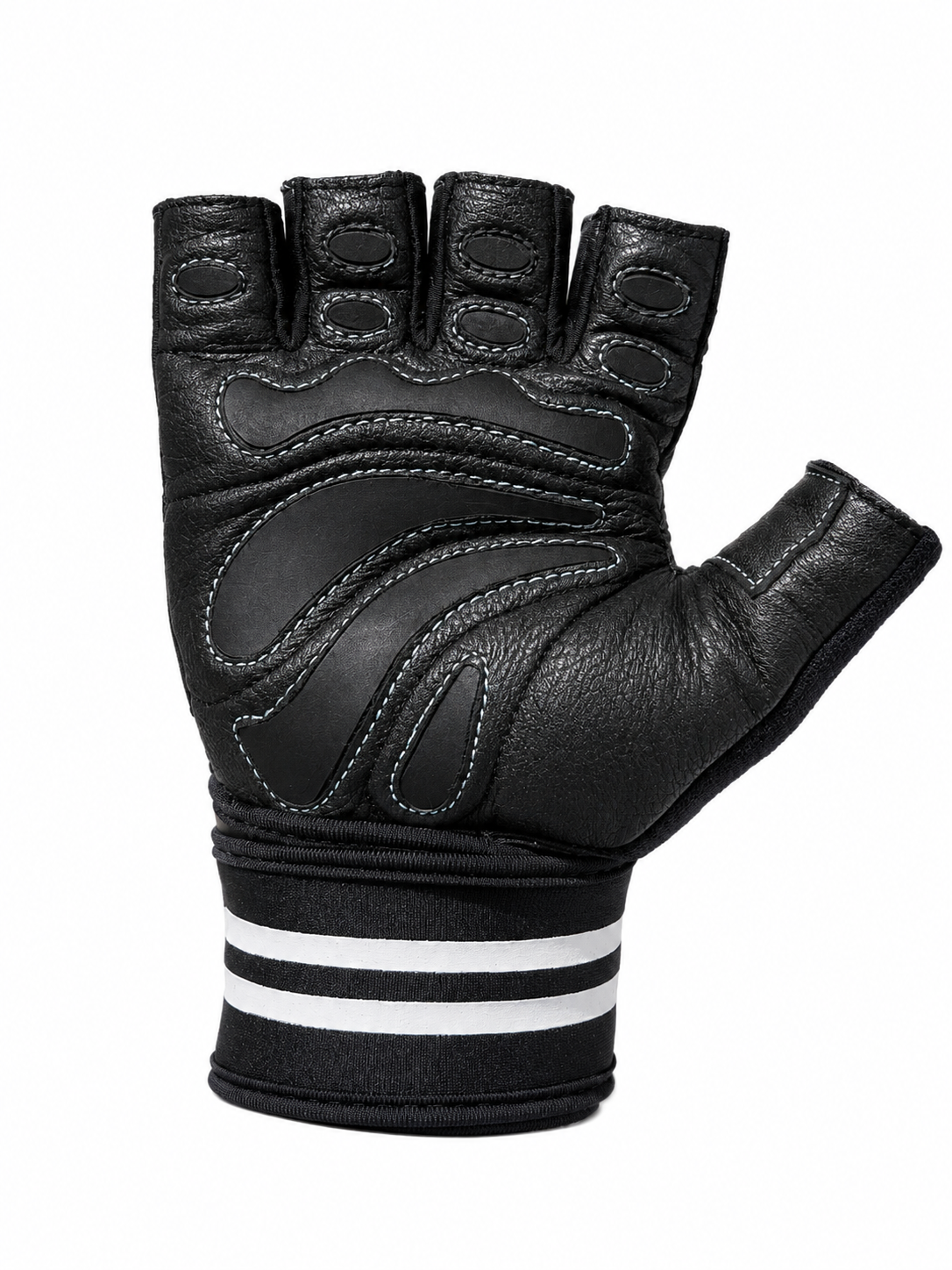 FitMenTeam® Fitness Gloves – 100% Genuine Leather, Foam Inner Lining & Rubberized Palm Grip for Enhanced Grip and Wrist Protection