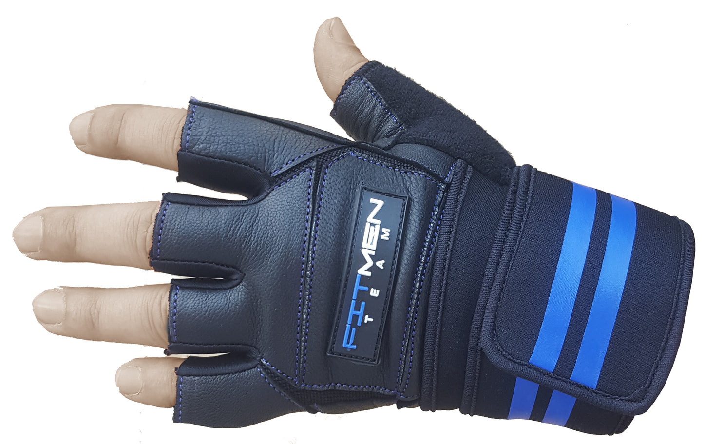 FitMenTeam® Fitness Gloves – 100% Genuine Leather, Foam Inner Lining & Rubberized Palm Grip for Enhanced Grip and Wrist Protection
