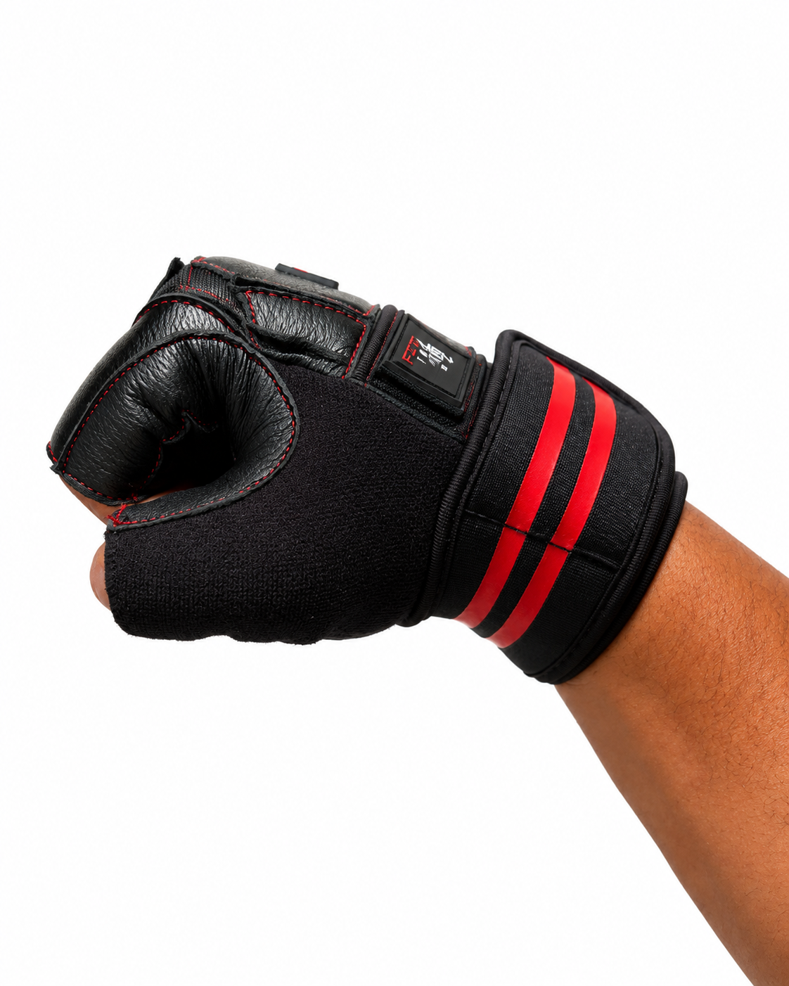 FitMenTeam® Fitness Gloves – 100% Genuine Leather, Foam Inner Lining & Rubberized Palm Grip for Enhanced Grip and Wrist Protection