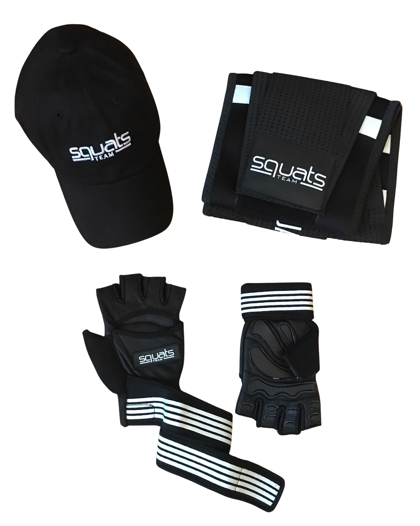 SquatsTeam - COMBO - Women's Waist Trainer Gym Belt + Lifting Gloves + Gym Hat Performance Combo for Lumbar Support & Core Stability - Save $37