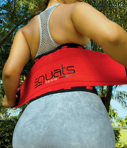 SQUATS TEAM – Women’s Waist Trainer Belt | Back Support, Postpartum Care & Thermal Neoprene Gym Belt.