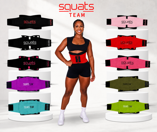 SQUATS TEAM Women's Waist Trainer Belt | Waist Trimmer, Adjustable Lumbar Support, Thermal Neoprene Gym Belt for Weightlifting & Fitness